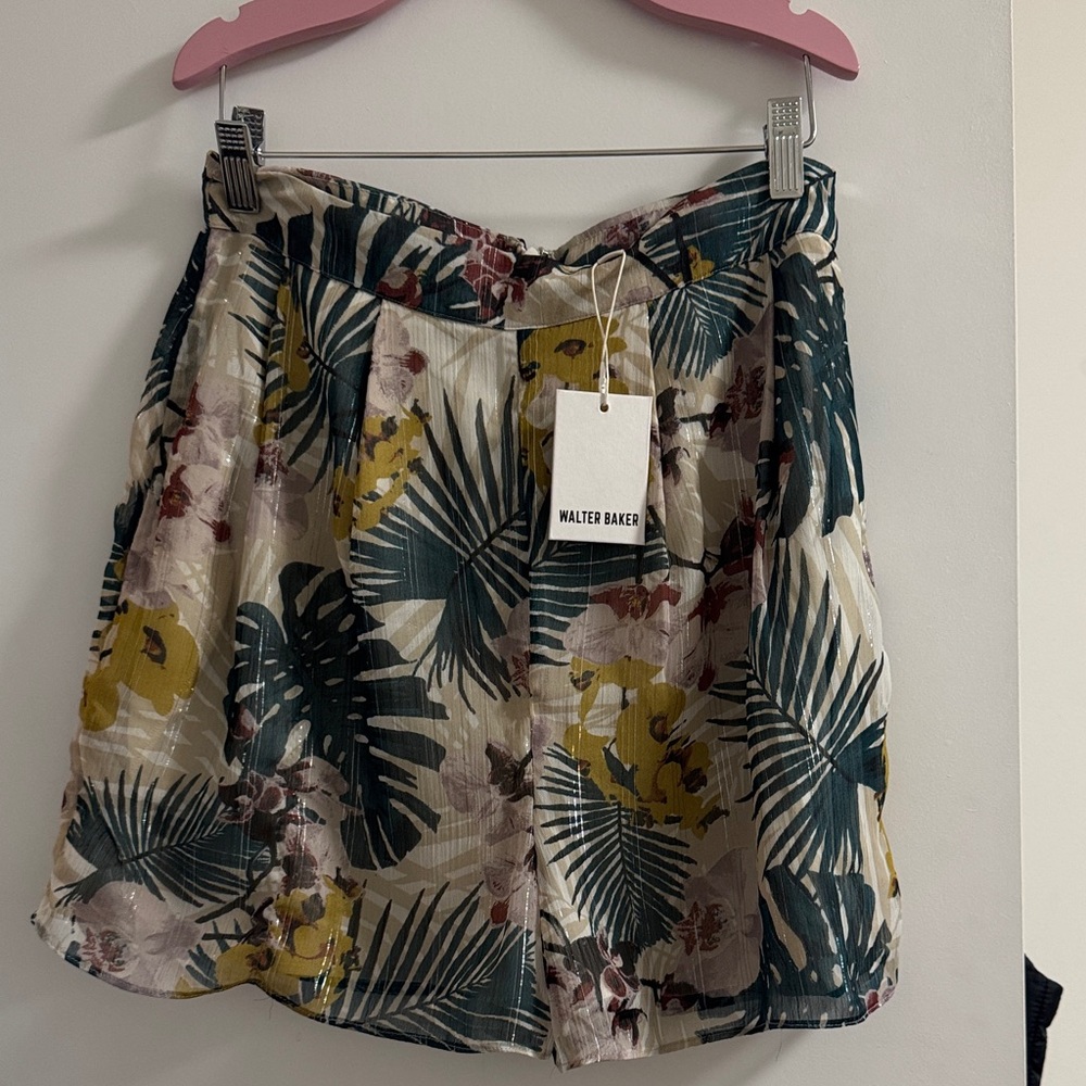 Walter Baker Tropical Print Mini Skirt - Green and Yellow